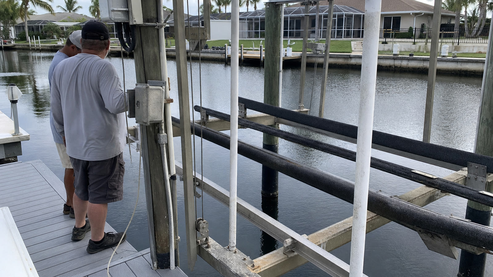 Cape Coral Boat Lift Repair closeup around Cape Coral property
