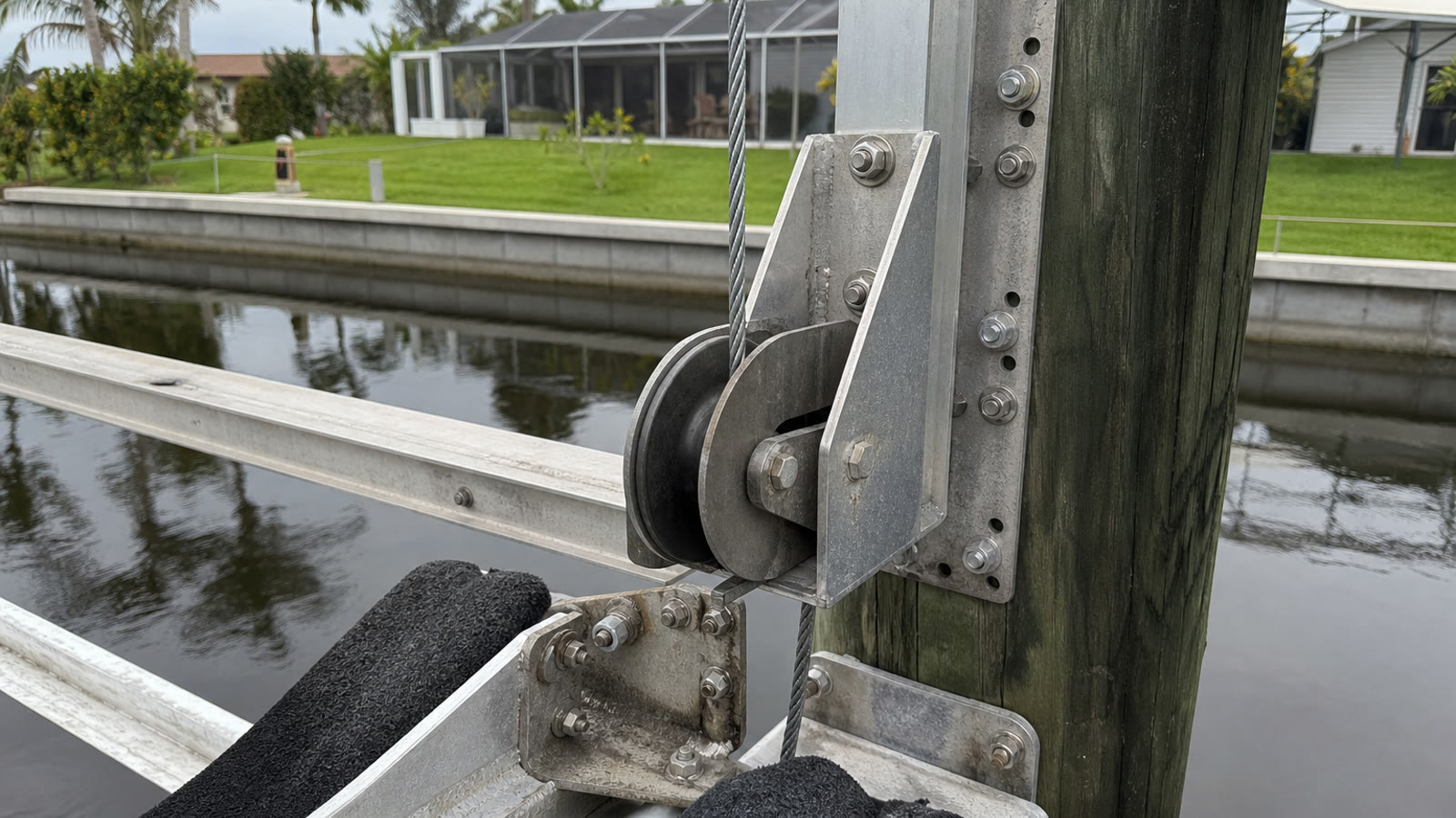 Cape Coral jobsite detail from cape coral boat lift repair work detail photo